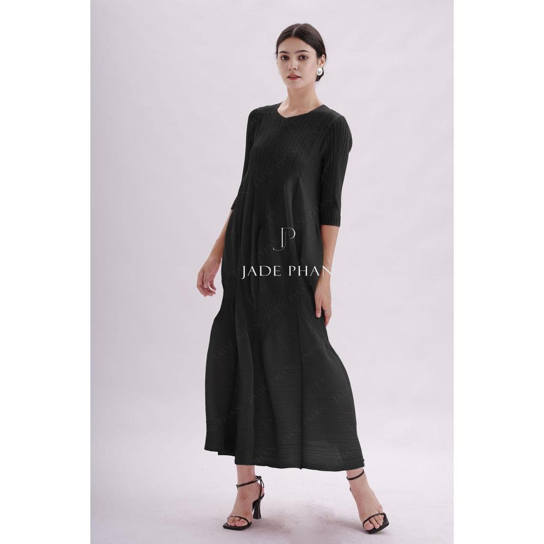 Váy Doris dập ly cao cấp JADEPHAN xếp ly lò xo nhiều màu — ảnh 7