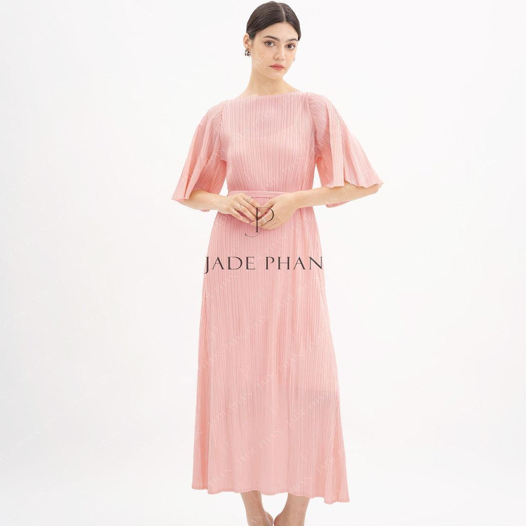Váy Charisse dập ly cao cấp JADEPHAN xếp ly lò xo — ảnh 11