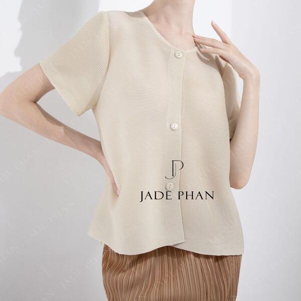 Áo Aimée dập ly cao cấp JADEPHAN xếp ly lò xo nhiều màu — ảnh 11