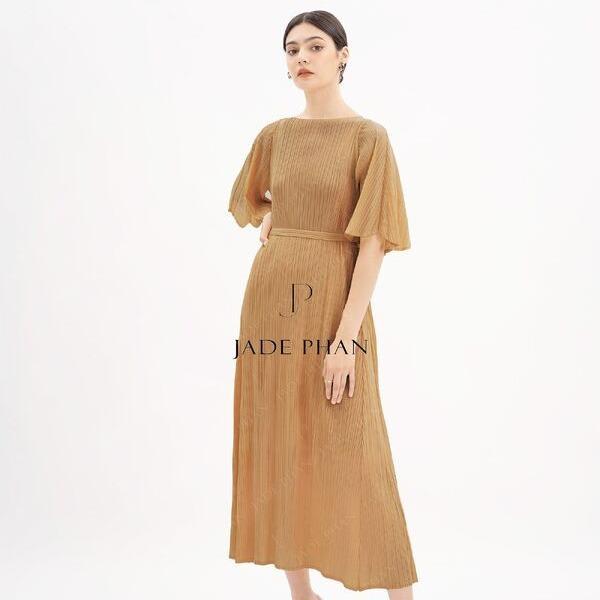 Váy Charisse dập ly cao cấp JADEPHAN xếp ly lò xo — ảnh 16