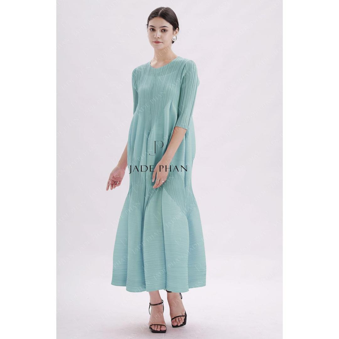 Váy Doris dập ly cao cấp JADEPHAN xếp ly lò xo nhiều màu — ảnh 24
