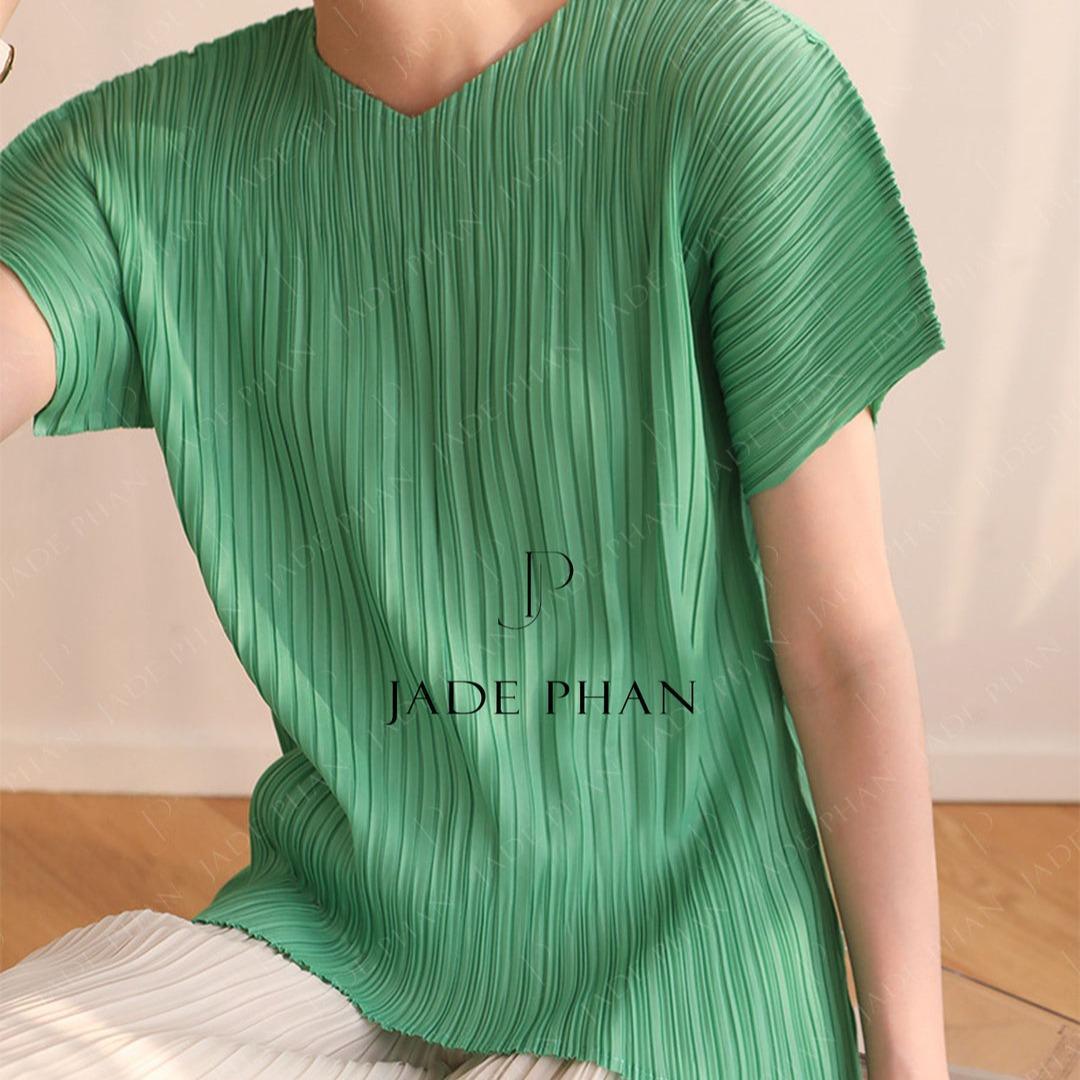Áo Ellen dập ly cao cấp JADEPHAN xếp ly lò xo — ảnh 5