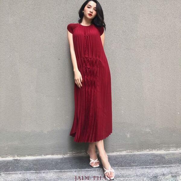 ADENA Dress - Váy vải lụa xếp ly tinh tế — ảnh 3