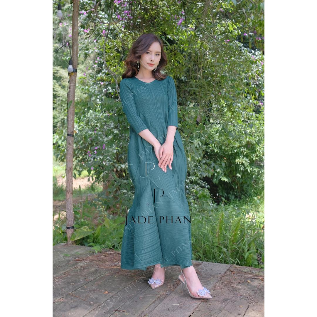 Váy Doris dập ly cao cấp JADEPHAN xếp ly lò xo nhiều màu — ảnh 43