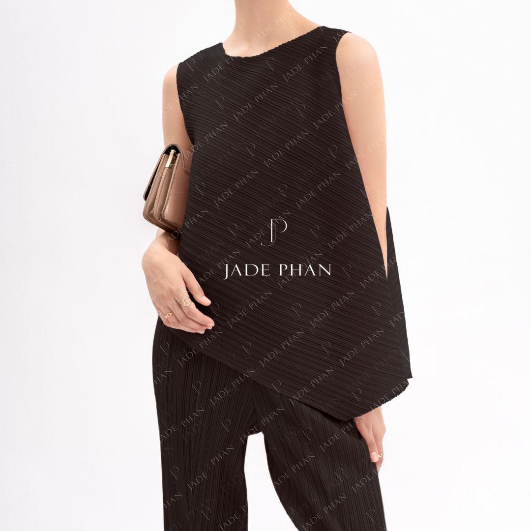 Áo Léa dập ly cao cấp JADEPHAN xếp ly lò xo nhiều màu — ảnh 3