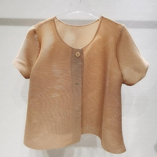 Áo Aimée dập ly cao cấp JADEPHAN xếp ly lò xo nhiều màu — ảnh 4