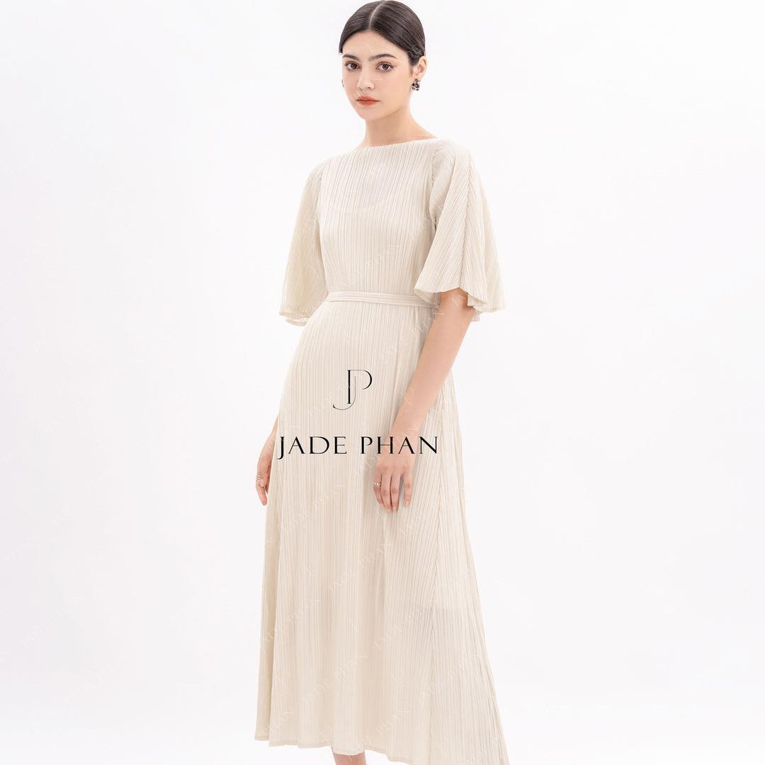 Váy Charisse dập ly cao cấp JADEPHAN xếp ly lò xo — ảnh 19