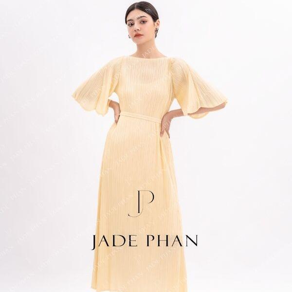 Váy Charisse dập ly cao cấp JADEPHAN xếp ly lò xo — ảnh 21