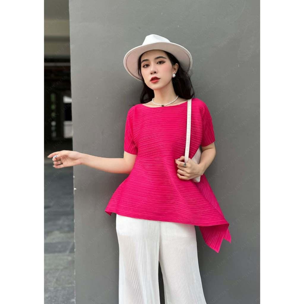 Áo Katle xếp ly nữ tà chéo, áo dập ly Cao Cấp Co Giãn Không Nhăn Nhiều Màu Sắc 40-68kg — ảnh 19