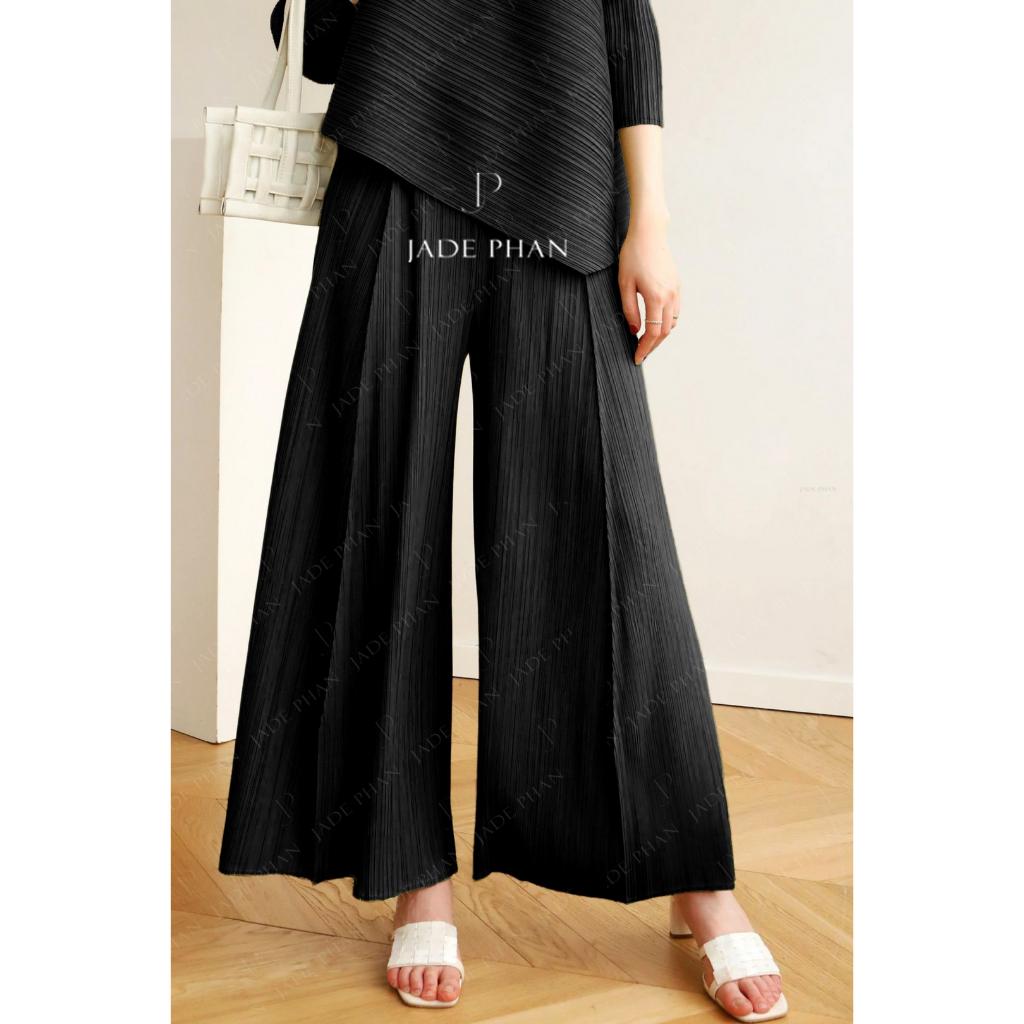 Quần Gerda xếp ly nữ ống suông, quần ống rộng nữ chất dập ly cao cấp tôn dáng sang trọng — ảnh 13