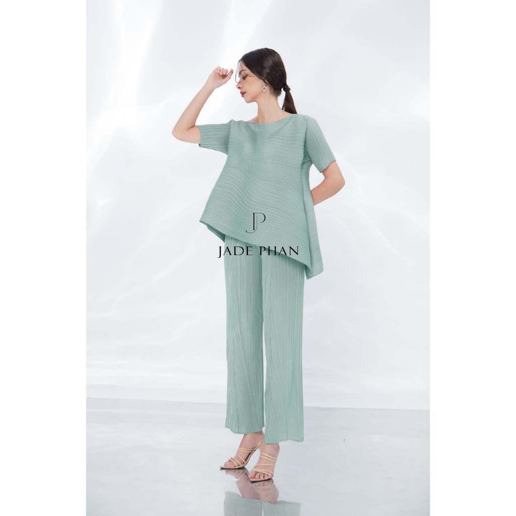 Quần Katle xếp ly nữ ống suông, quần ống rộng nữ dập ly cao cấp chuẩn form tôn dáng sang — ảnh 16