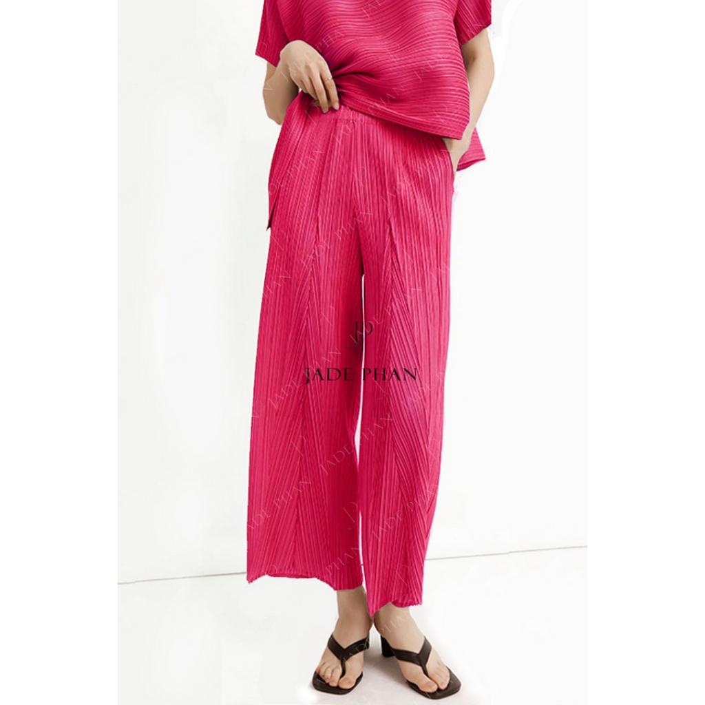 Quần Katle xếp ly nữ ống suông, quần ống rộng nữ dập ly cao cấp chuẩn form tôn dáng sang — ảnh 20