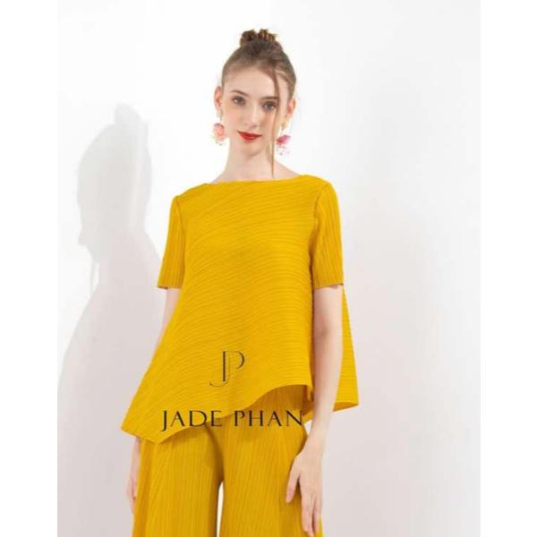 Áo Jennie xếp ly nữ sang trọng, áo dập ly tay ngắn tà chéo Cao Cấp Không Nhăn nhiều màu — ảnh 15