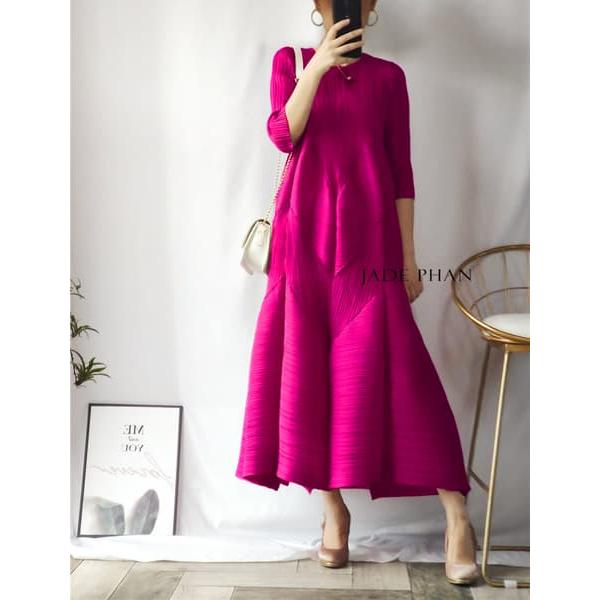 Váy Doris dập ly cao cấp JADEPHAN xếp ly lò xo nhiều màu — ảnh 10