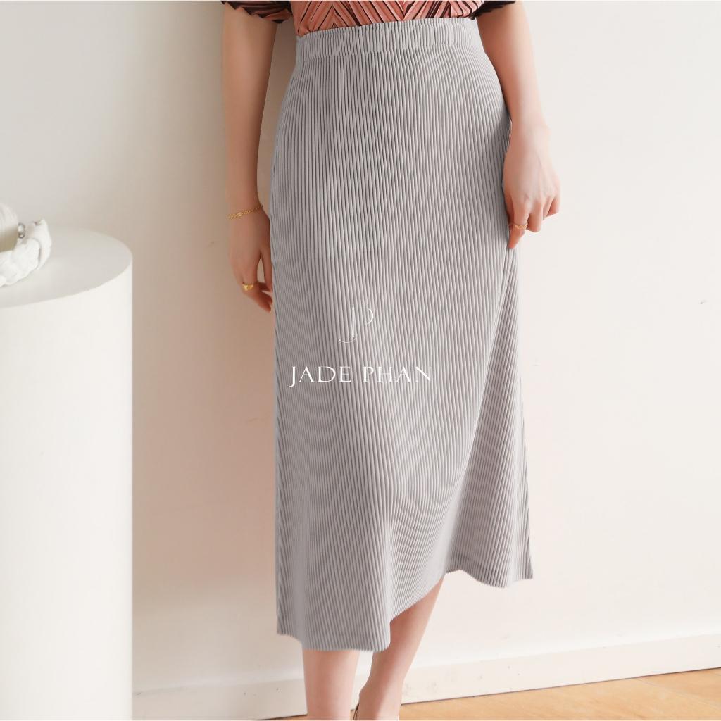 Chân váy Mila dập ly cao cấp JADEPHAN xếp ly lò xo nhiều màu — ảnh 2