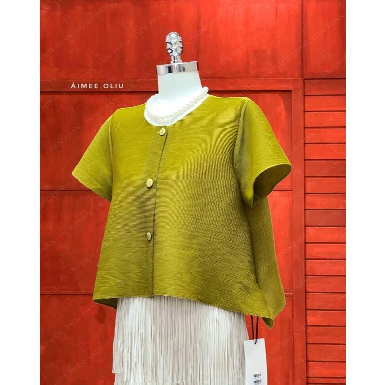 Áo Aimée dập ly cao cấp JADEPHAN xếp ly lò xo nhiều màu — ảnh 5
