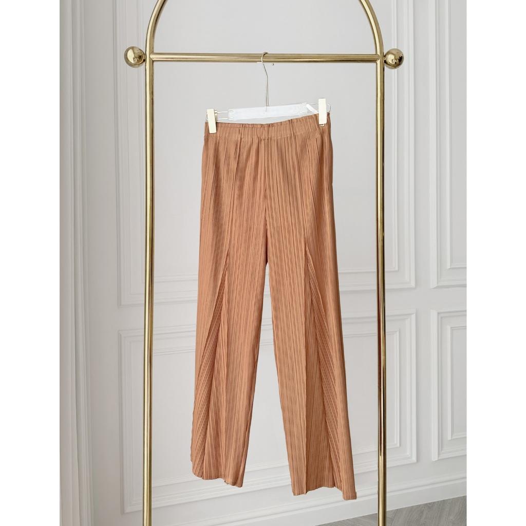 Quần Katle xếp ly nữ ống suông, quần ống rộng nữ dập ly cao cấp chuẩn form tôn dáng sang — ảnh 17