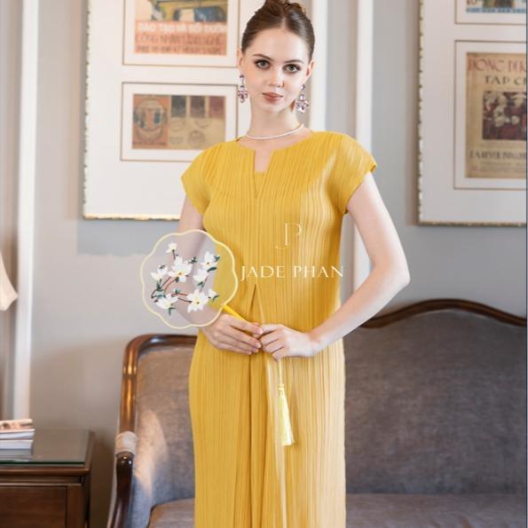 Váy Layla dập ly cao cấp JADEPHAN thanh lịch freesize — ảnh 6