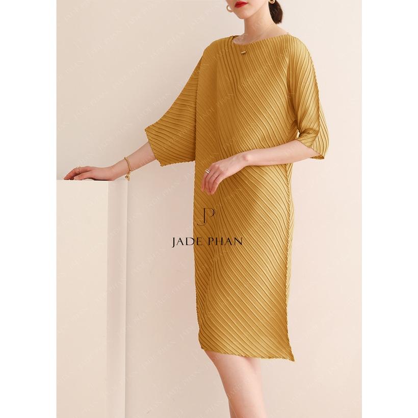 Váy Esther dập ly cao cấp JADEPHAN xếp ly lò xo — ảnh 5