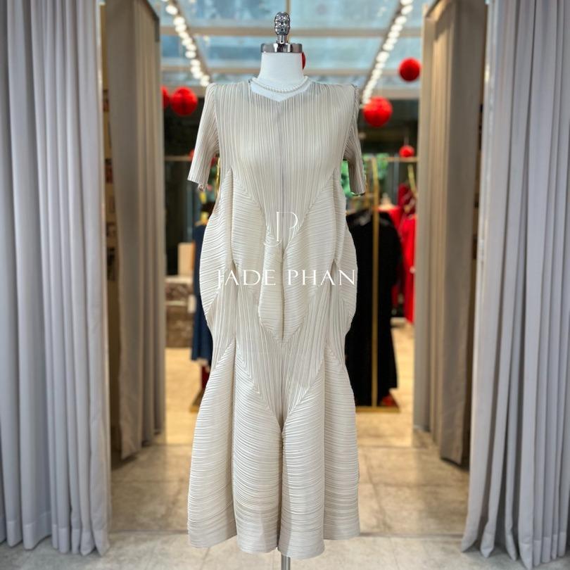 Váy Rose dập ly cao cấp JADEPHAN xếp ly lò xo thanh lịch — ảnh 19