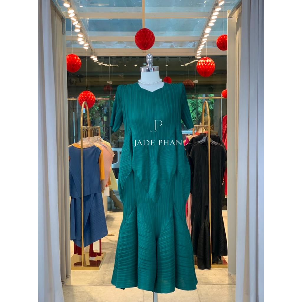 Váy Rose dập ly cao cấp JADEPHAN xếp ly lò xo thanh lịch — ảnh 19