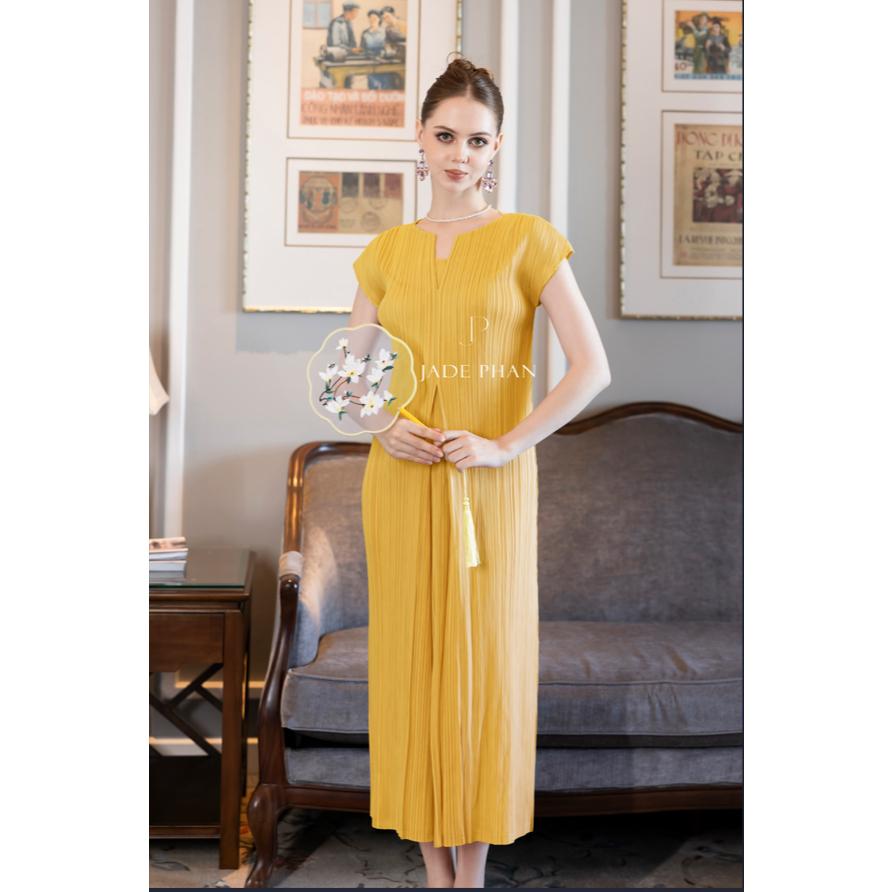 Váy Layla dập ly cao cấp JADEPHAN thanh lịch freesize — ảnh 7