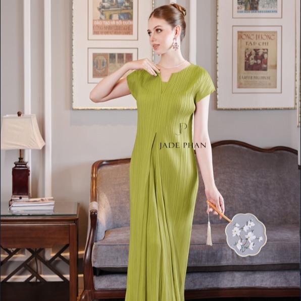 Váy Layla dập ly cao cấp JADEPHAN thanh lịch freesize — ảnh 5