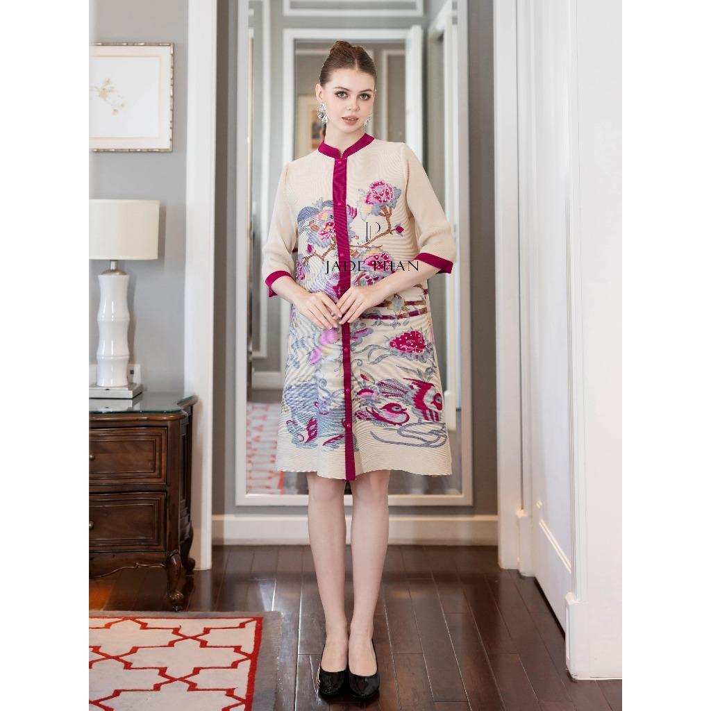 Váy Hilary dập ly cao cấp JADEPHAN freesize thanh lịch