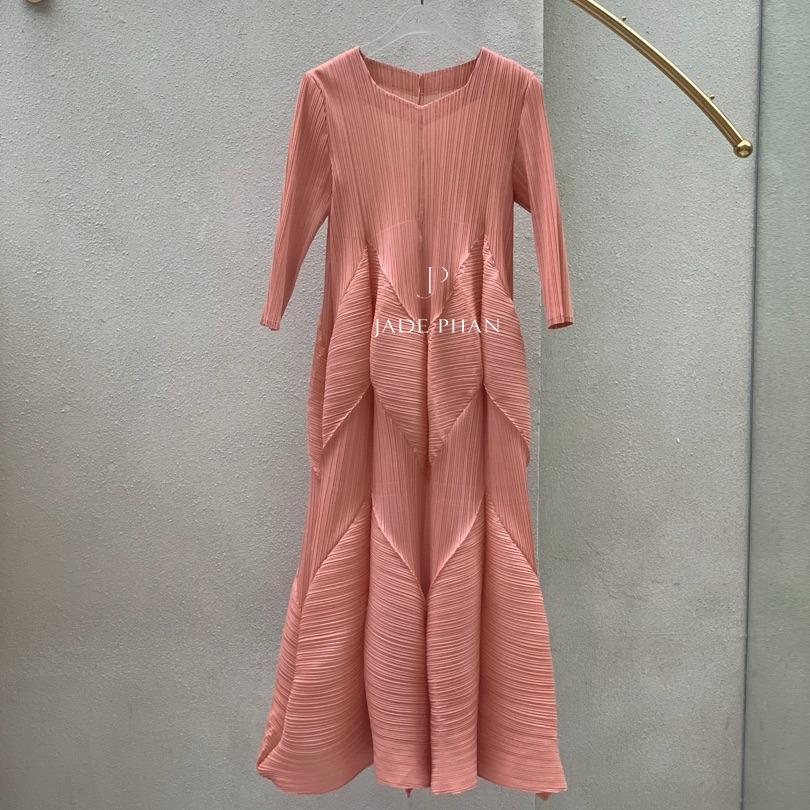 Váy Doris dập ly cao cấp JADEPHAN xếp ly lò xo nhiều màu — ảnh 14