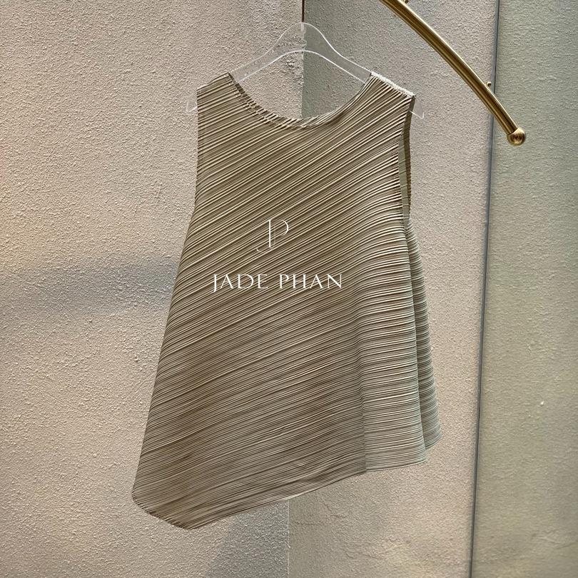 Áo Léa dập ly cao cấp JADEPHAN xếp ly lò xo nhiều màu — ảnh 21