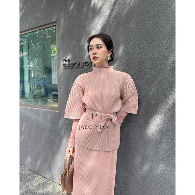 Áo Saika dập ly cao cấp JADEPHAN xếp ly lò xo thanh lịch — ảnh 3