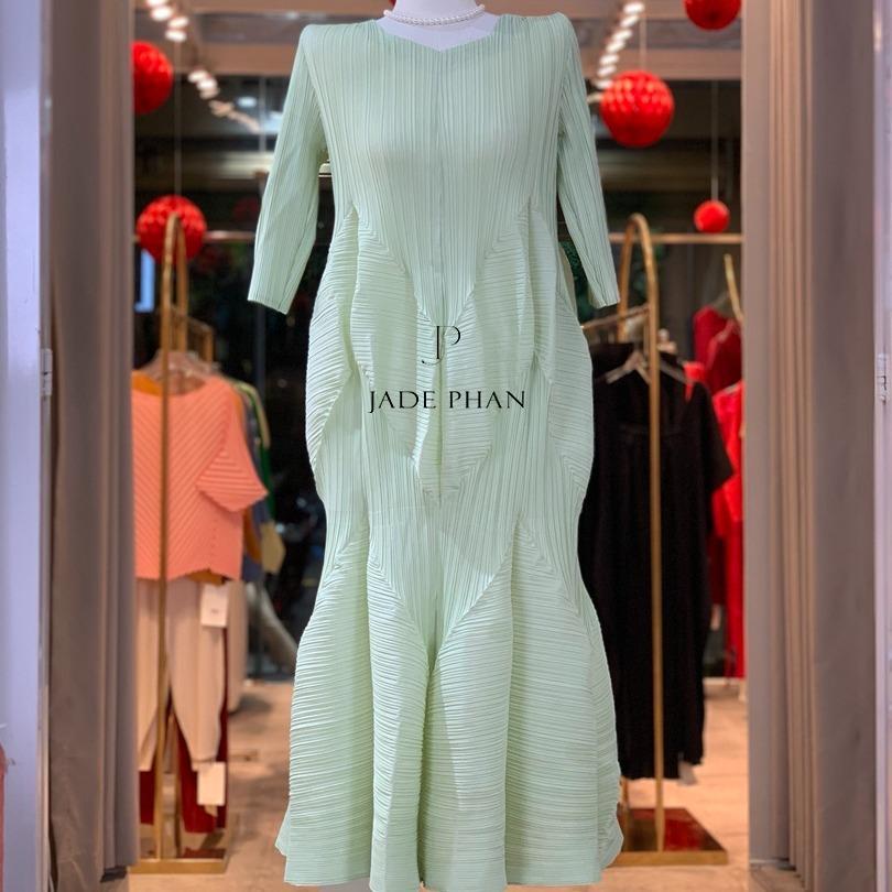 Váy Doris dập ly cao cấp JADEPHAN xếp ly lò xo nhiều màu — ảnh 22