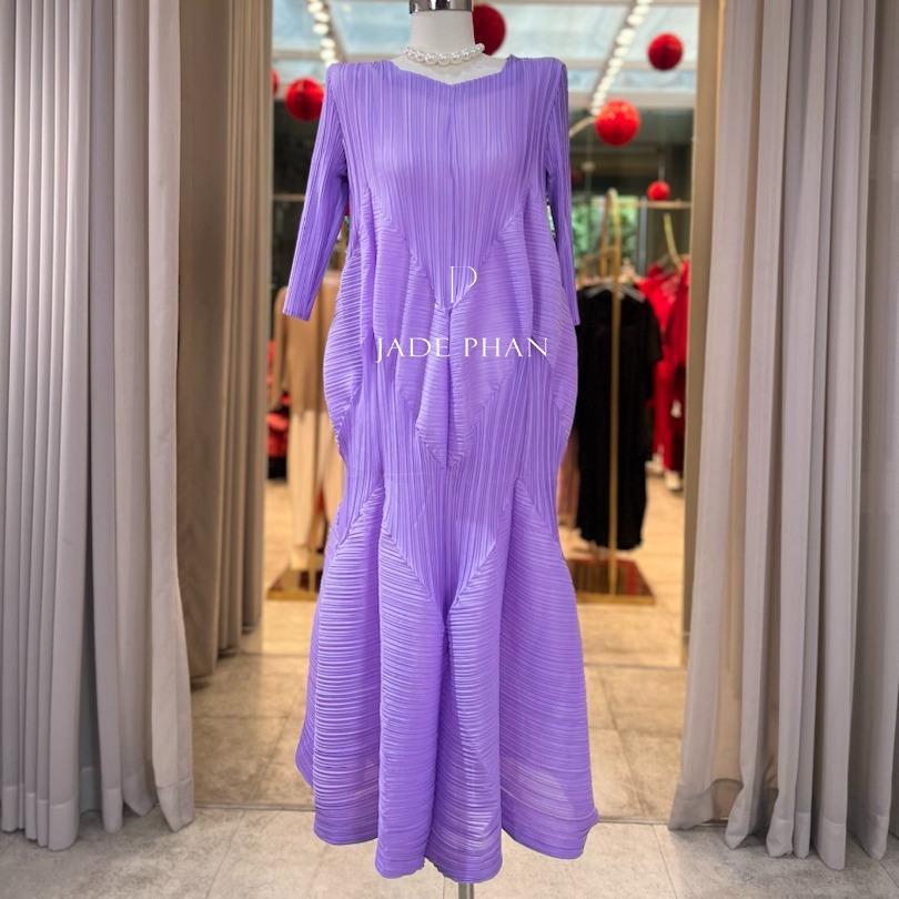 Váy Doris dập ly cao cấp JADEPHAN xếp ly lò xo nhiều màu — ảnh 37