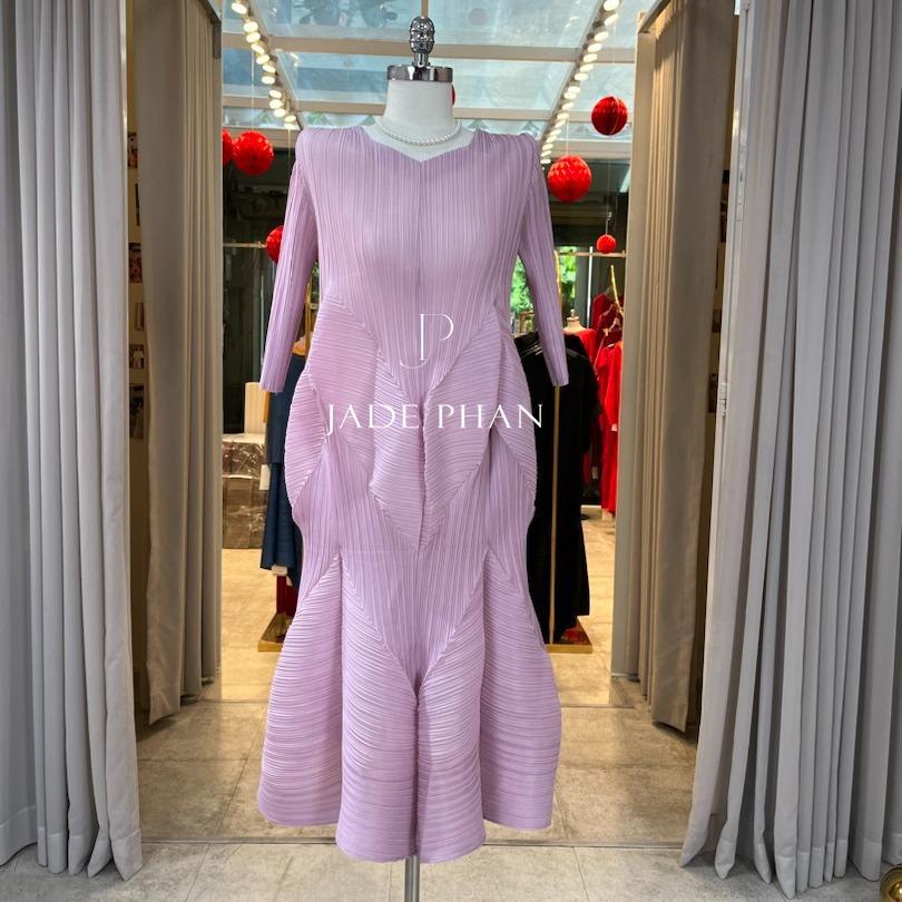 Váy Doris dập ly cao cấp JADEPHAN xếp ly lò xo nhiều màu — ảnh 35