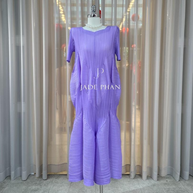 Váy Rose dập ly cao cấp JADEPHAN xếp ly lò xo thanh lịch — ảnh 37