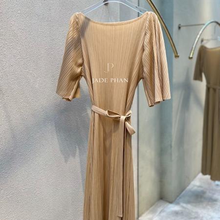 Váy Charisse dập ly cao cấp JADEPHAN xếp ly lò xo — ảnh 2
