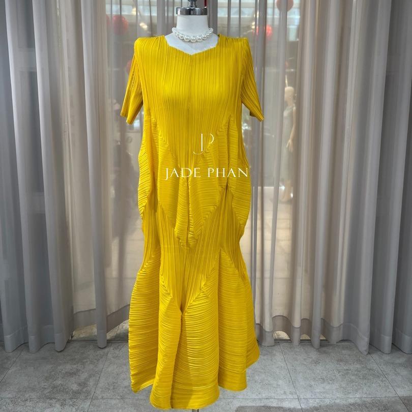 Váy Rose dập ly cao cấp JADEPHAN xếp ly lò xo thanh lịch — ảnh 34