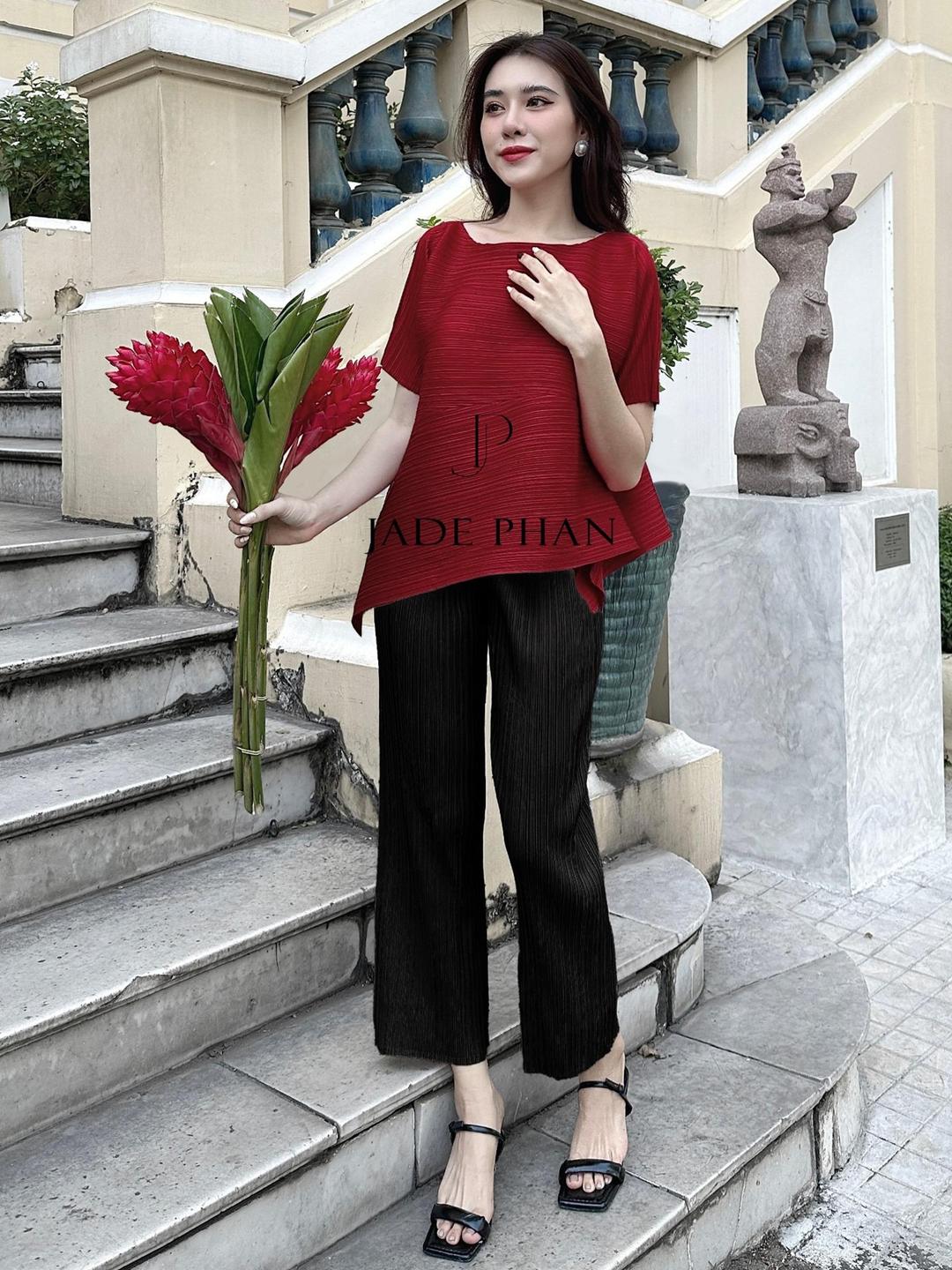 Set gồm áo và quầnmix màu, bộ quần áo dập ly cao cấp sang trọng chuẩn form Katle Amour