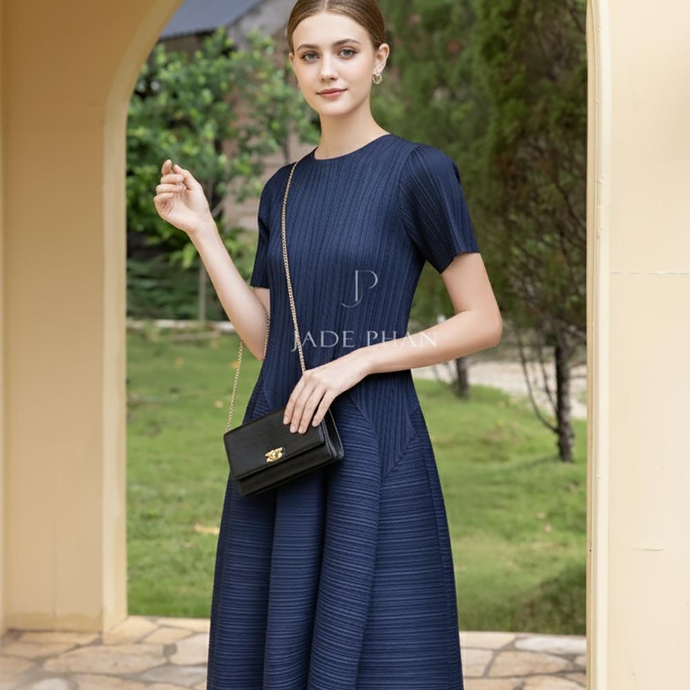 Váy Alice dập ly cao cấp JADEPHAN xếp ly lò xo thanh lịch — ảnh 11