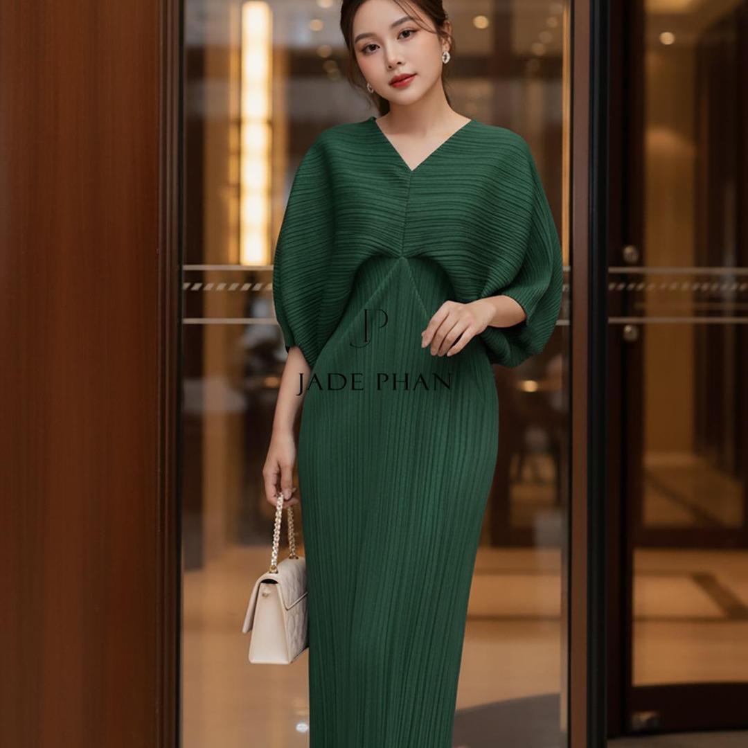 Váy Liana dập ly cao cấp JADEPHAN xếp ly lò xo — ảnh 26