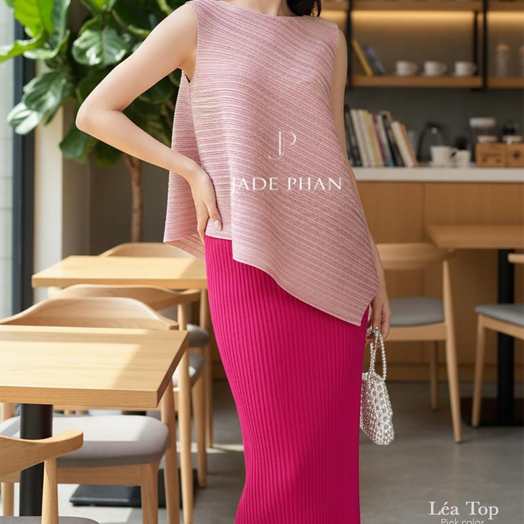 Set gồm áo và chân váy, bộ áo và chân váy midi chuẩn form thanh lịch nhiều màu Léa Holly
