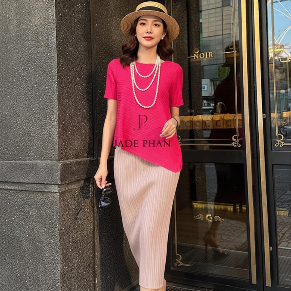 Set gồm áo và chân váymix màu, bộ áo và chân váy midi nữ thanh lịch nhiều màu Jennie Holly — ảnh 9