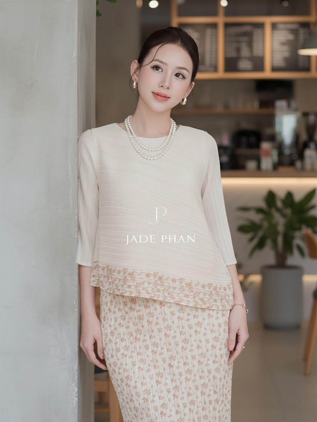 Áo Gerda Họa tiết hoa dập ly cao cấp