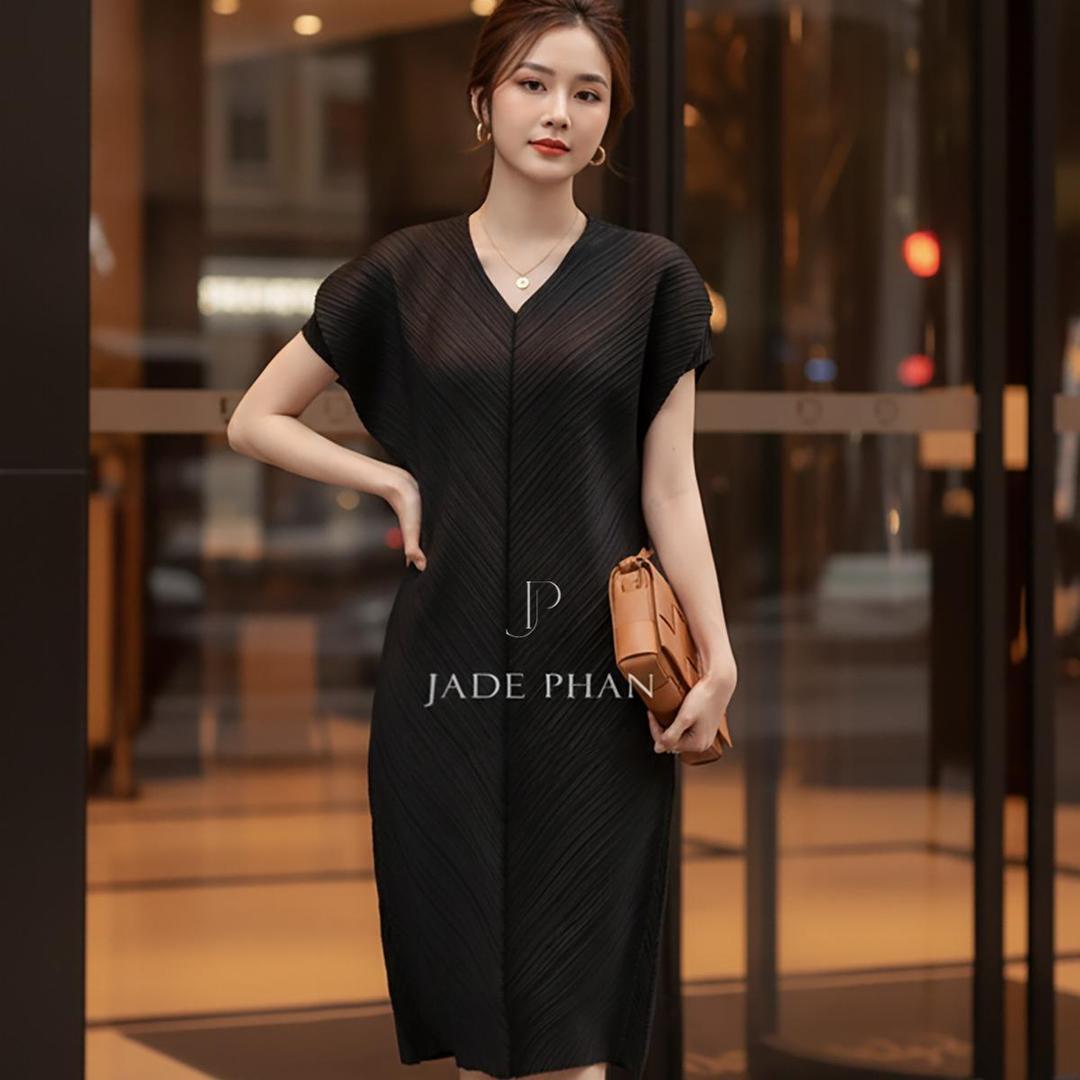Váy Boise dập ly cao cấp JADEPHAN xếp ly lò xo — ảnh 5