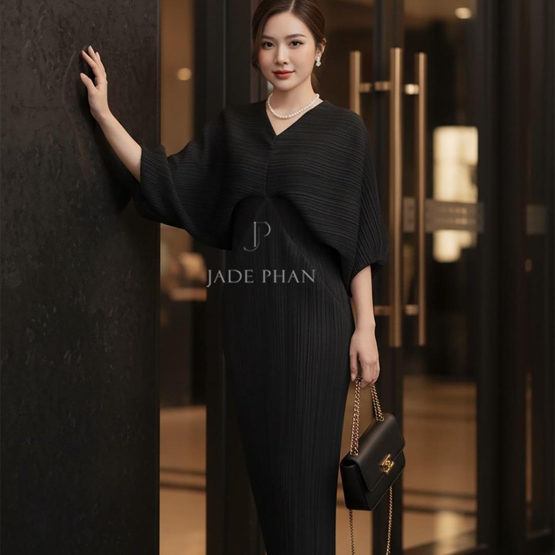 Váy Liana dập ly cao cấp JADEPHAN xếp ly lò xo — ảnh 7