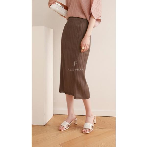 Chân váy Audora XẺ NGANG xếp ly nữ ống suông, chân váy midi nữ dập ly cao cấp không nhăn nhiều màu 76cm — ảnh 15