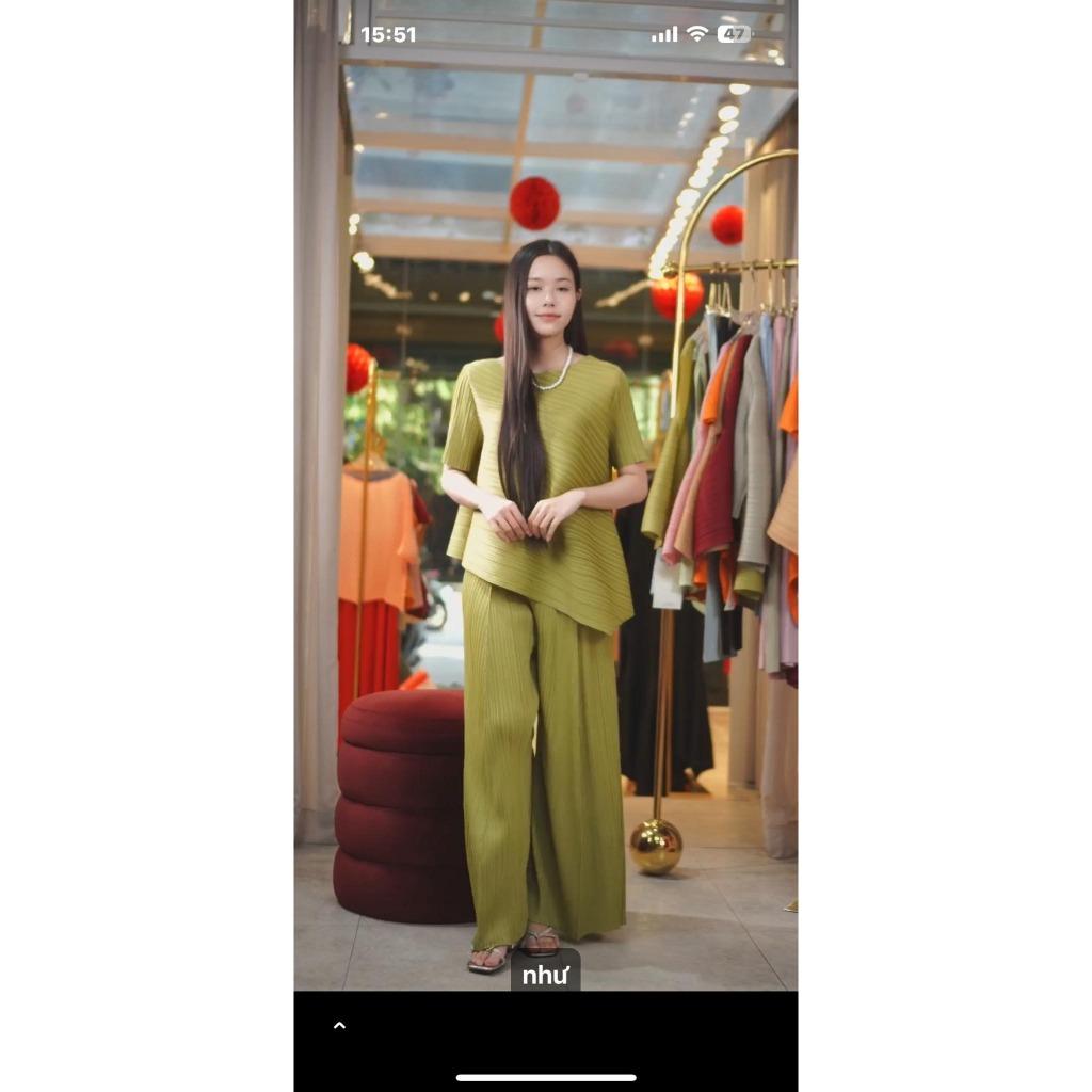 Set gồm áo và quầndập ly cao cấp, bộ quần áo freesize chuẩn form thanh lịch Jennie Gerda — ảnh 5