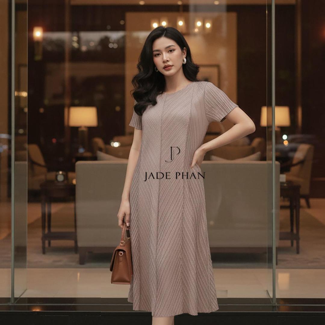 Váy Clarie dập ly cao cấp JADEPHAN nhiều màu thanh lịch — ảnh 15