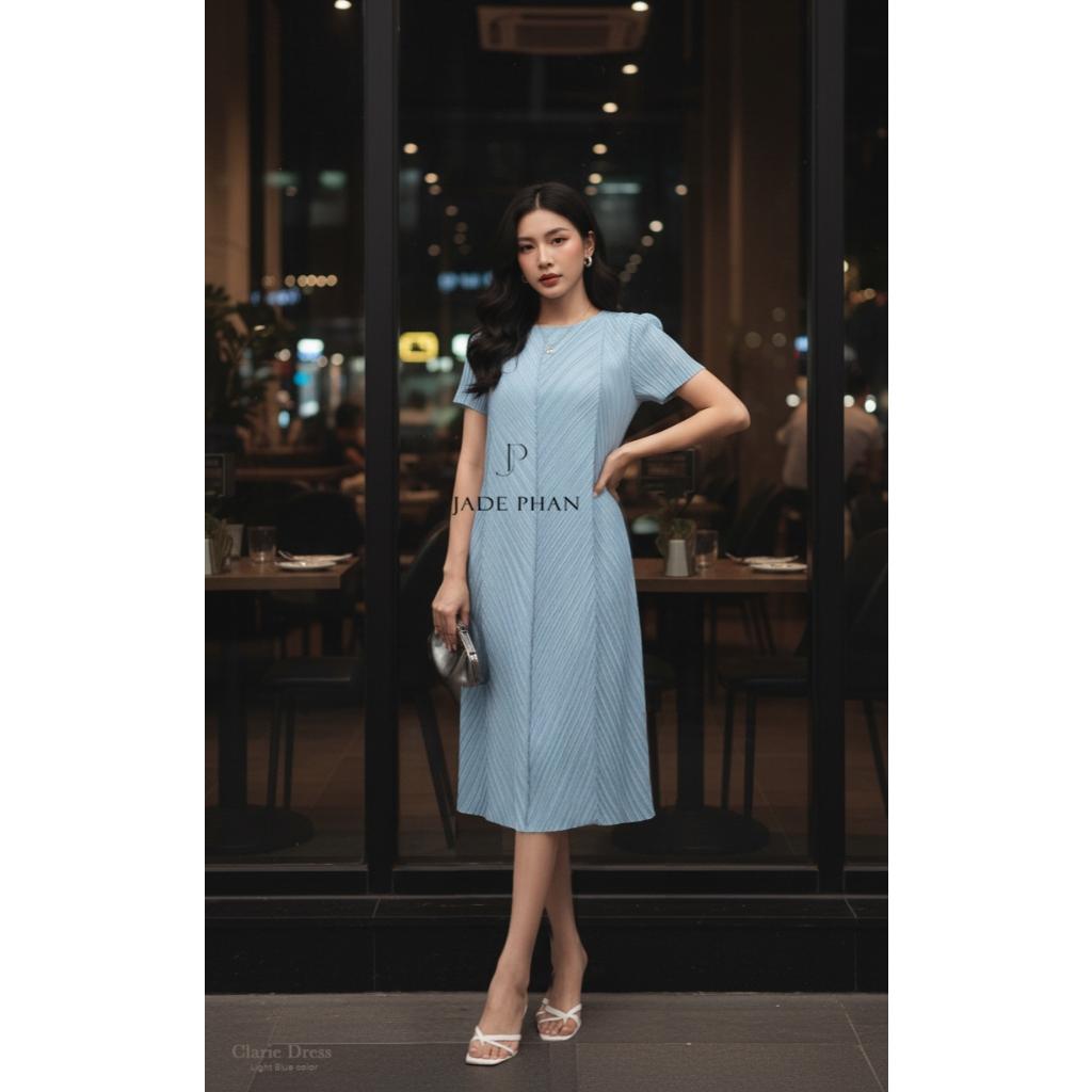 Váy Clarie dập ly cao cấp JADEPHAN nhiều màu thanh lịch