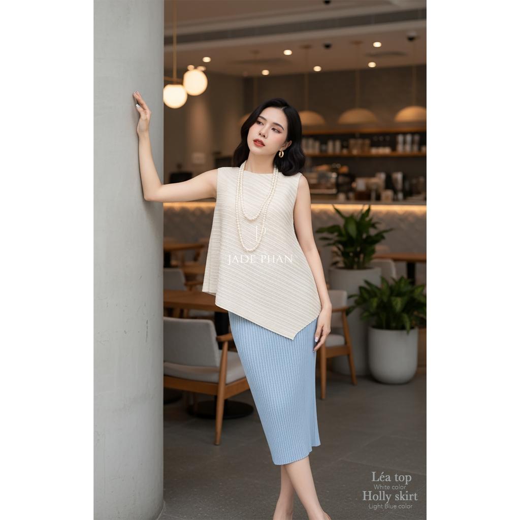 Set gồm áo và chân váy, bộ áo và chân váy midi chuẩn form thanh lịch nhiều màu Léa Holly — ảnh 8